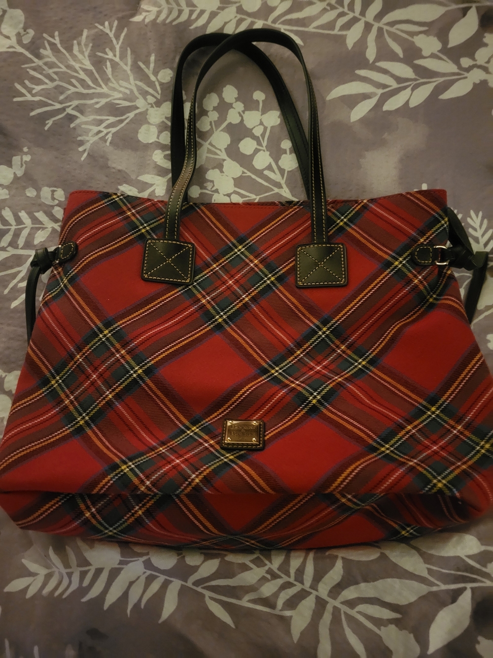Dooney And Bourke Red Tartan Plaid Tote